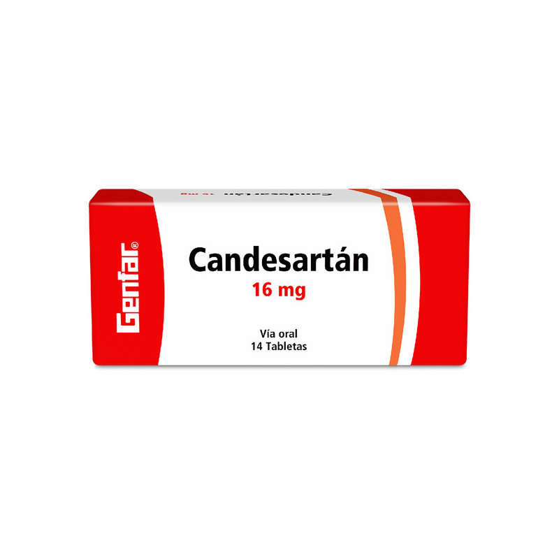 CANDESARTAN 16 MG 14 TABLETAS GENFAR