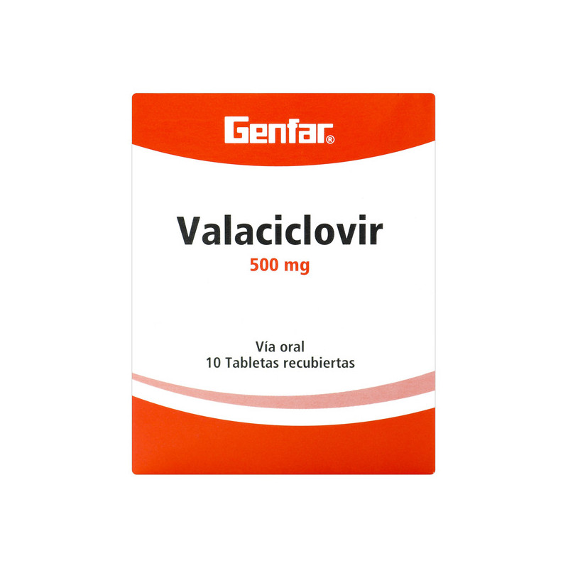 VALACICLOVIR 500 MG 10 TABLETAS RECUBIERTAS GENFAR