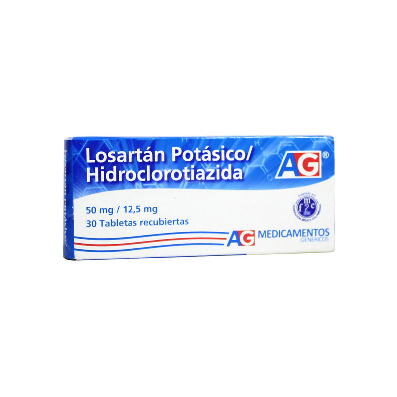 LOSARTAN POTASICO HIDROCLOROTIAZIDA 50/12,5MG 30 TABLETAS RECUBIERTAS AMERICAN GENERICS