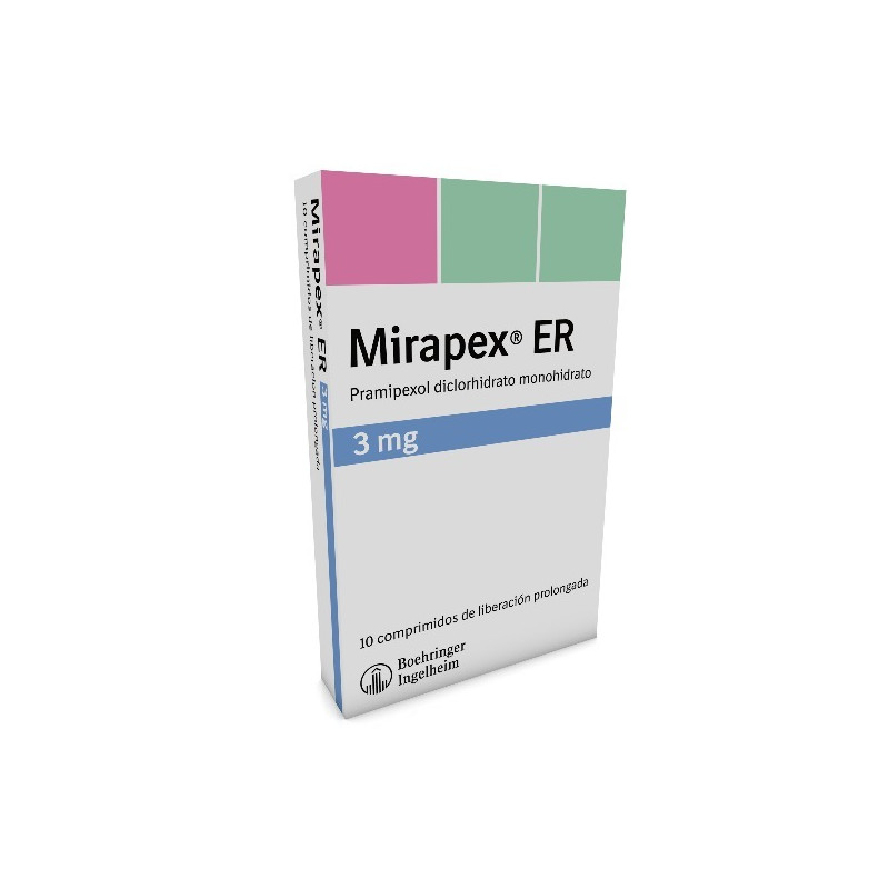 MIRAPEX ER 3 MG 10 COMPRIMIDOS DE LIBERACION PROLONGADA