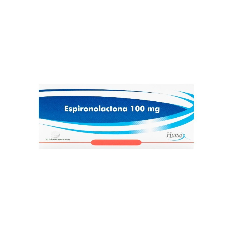 ESPIRONOLACTONA 100 MG 20 TABLETAS RECUBIERTAS HUMAX