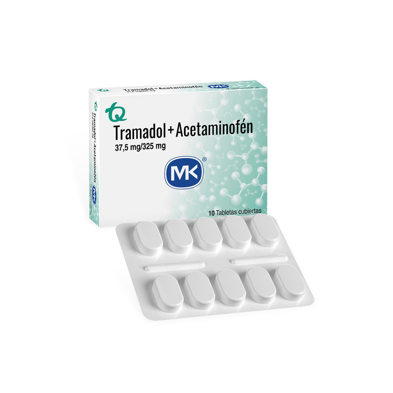 TRAMADOL ACETAMINOFEN 37.5/325MG 10 TABLETAS RECUBIERTAS MK