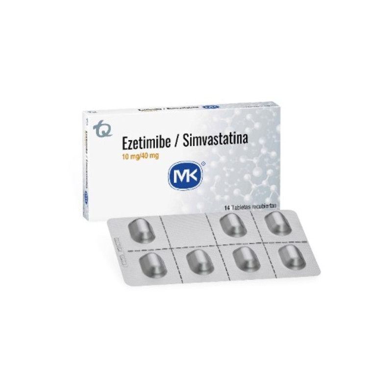 EZETIMIBA SIMVASTATINA 10/40MG 14 TABLETAS RECUBIERTAS MK