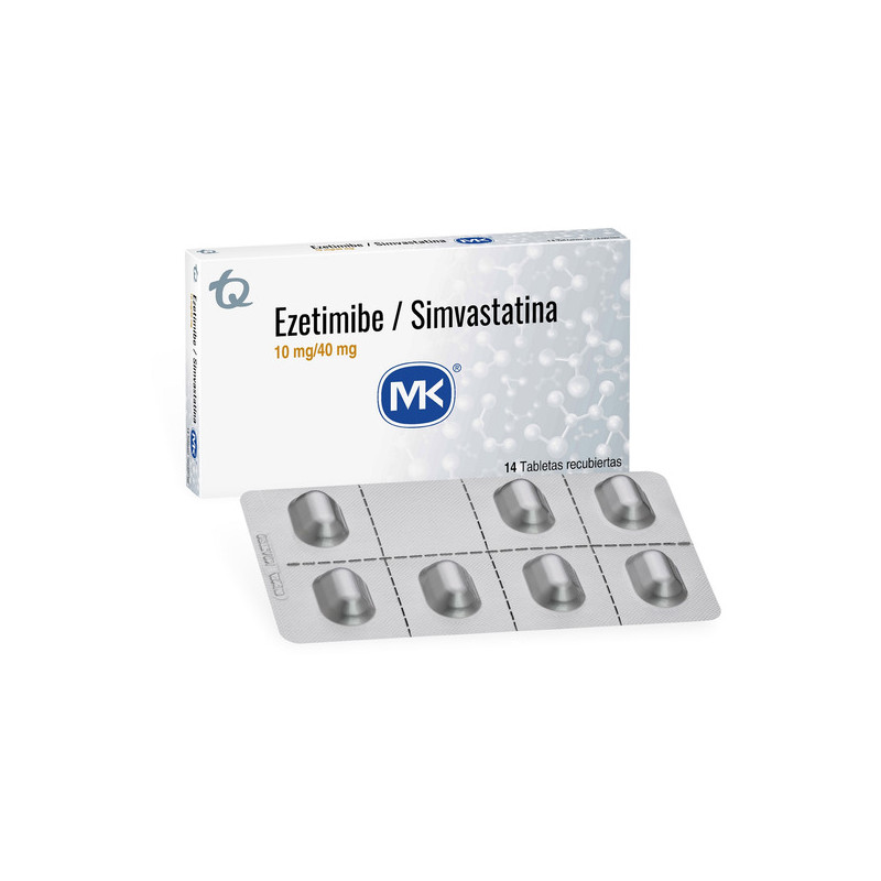 EZETIMIBA SIMVASTATINA 10/40MG 14 TABLETAS RECUBIERTAS MK