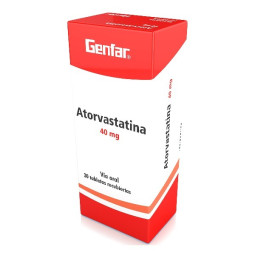 ATORVASTATINA 40 MG 30 TABLETAS RECUBIERTAS GENFAR