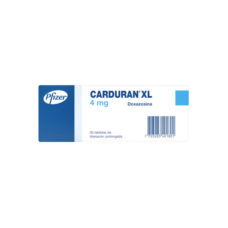 CARDURAN XL 4 MG 30 TABLETAS
