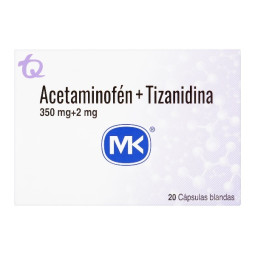 ACETAMINOFEN TIZANIDINA 350/2MG 20 CAPSULAS BLANDAS MK