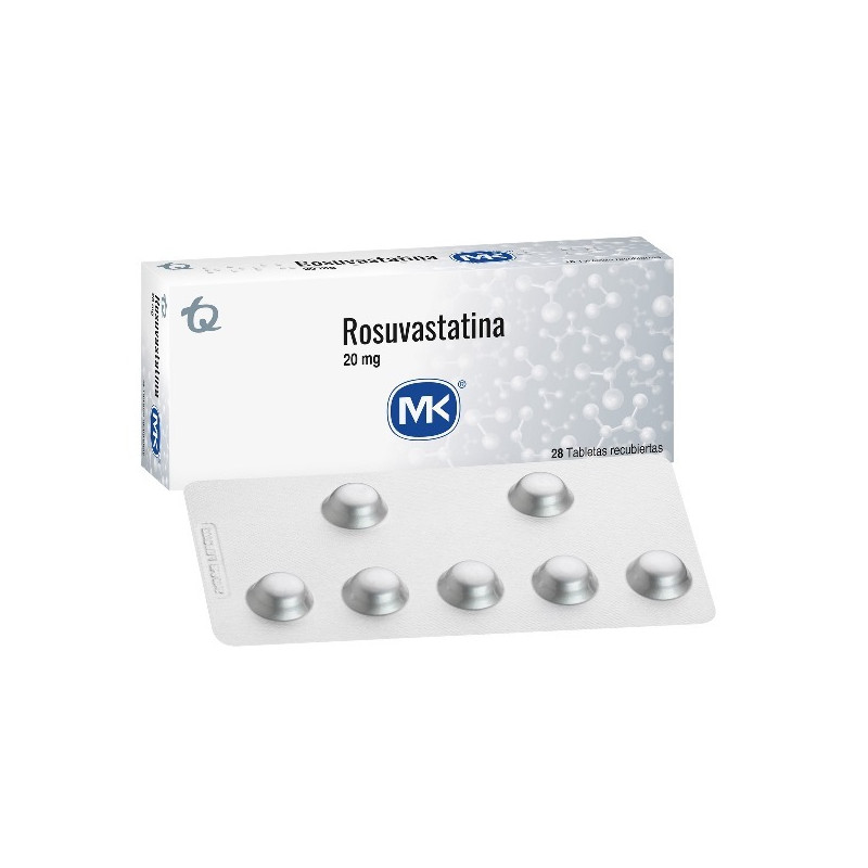 ROSUVASTATINA 20 MG 28 TABLETAS RECUBIERTAS MK