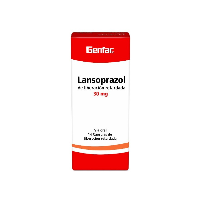 LANSOPRAZOL 30 MG 14 CAPSULAS DE LIBERACION RETARDADA GENFAR