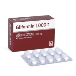 GLIFORMIN 1000 MG 30 TABLETAS RECUBIERTAS