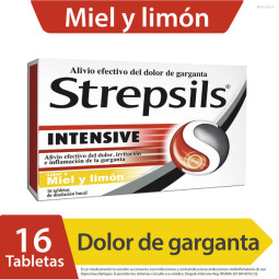 STREPSILS INTENSIVE MIEL Y LIMON 16 TABLETAS DE DISOLUCION BUCAL