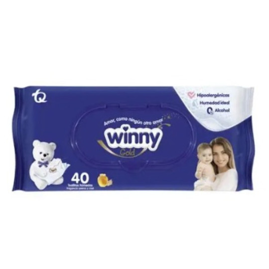 WINNY TOALLITAS HUMEDAS AVENA Y MIEL 40 UNIDADES