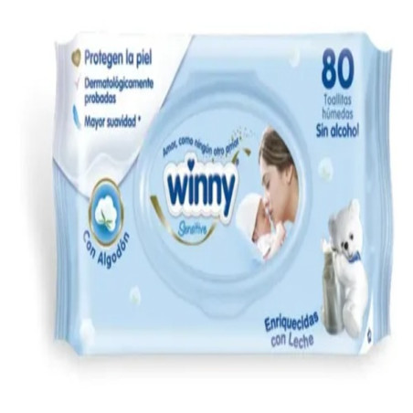 WINNY TOALLITAS HUMEDAS SENSITIVE RECIEN NACIDO 80 UNIDADES