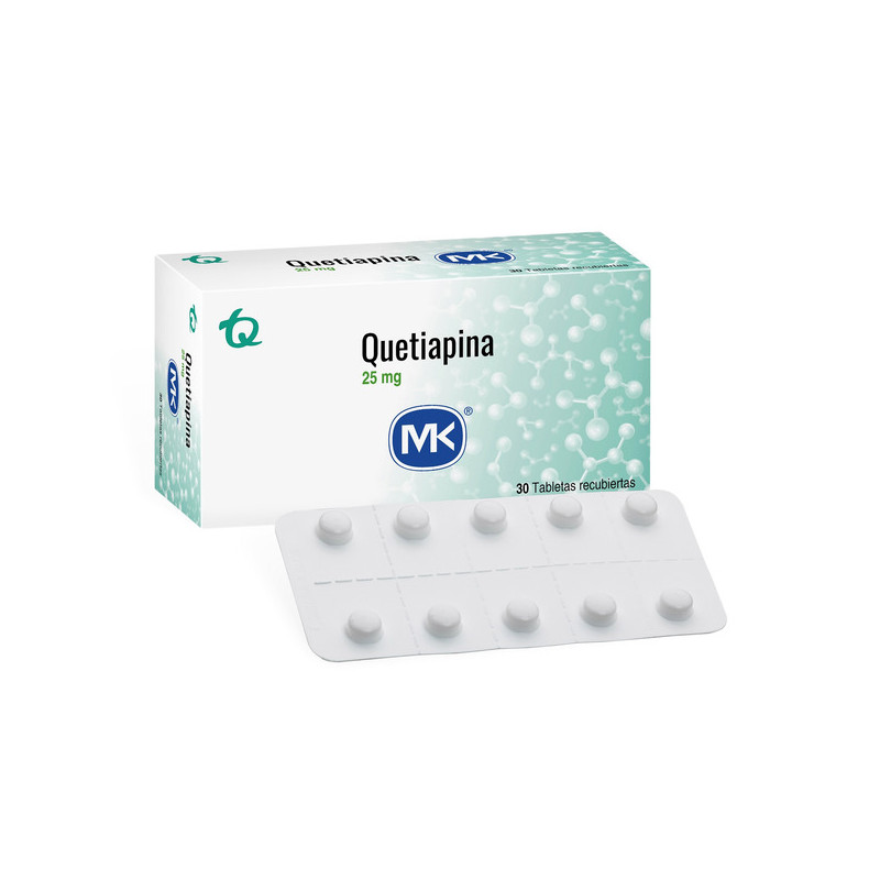 QUETIAPINA 25 MG 30 TABLETAS RECUBIERTAS MK