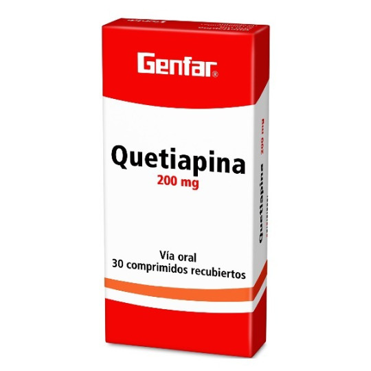 QUETIAPINA 200 MG 30 COMPRIMIDOS RECUBIERTOS GENFAR