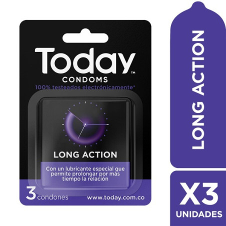 PRESERVATIVO TODAY LONG ACTION 3 UNIDADES