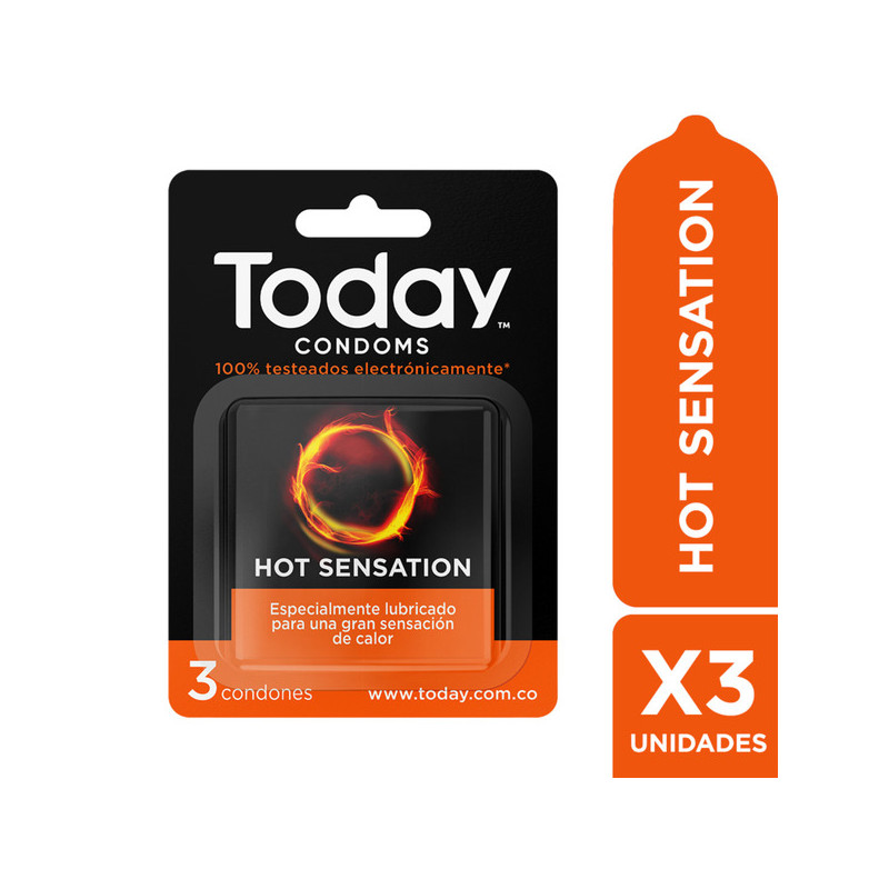 PRESERVATIVO TODAY HOT SENSATION 3 UNIDADES