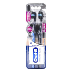 ORAL-B CEPILLO SENSITIVE INDICATOR BLACK SUAVE  2 UNIDADES