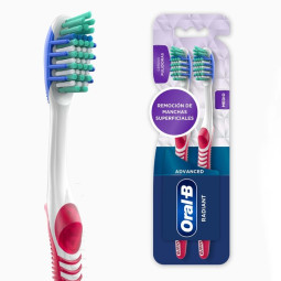 ORAL B CEPILLO ADVANCE RADIANT MEDIO CERDAS PULIDORAS 2 UNIDADES