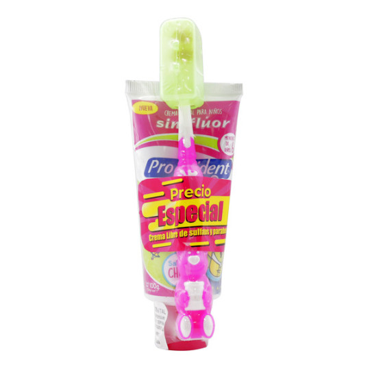 PROQUIDENT CREMA KIDS SIN FLUOR 2 A 6 AÑOS NIÑA 100 G + CEPILLO