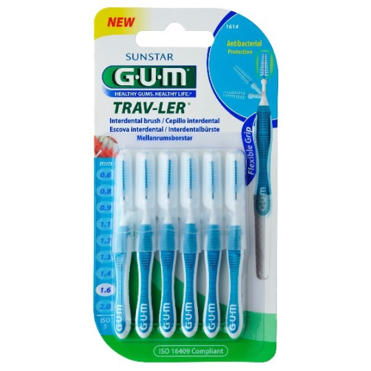 GUM CEPILLO INTERDENTAL PROXABRUSH MEDIANO CONICO 6 UNIDADES