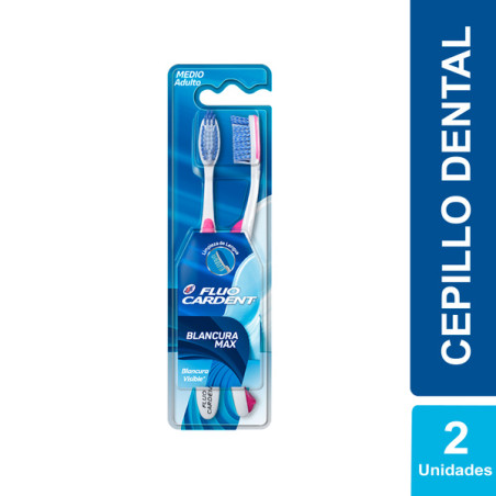 FLUO CARDENT CEPILLO BLANCURA MAX 2 UNIDADES