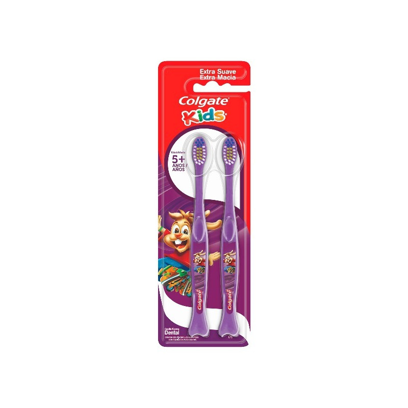 COLGATE CEPILLO KIDS EXTRA SUAVE 5+ 2 UNIDADES