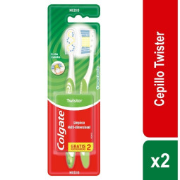 COLGATE CEPILLO TWISTER MEDIO 2 UNIDADES