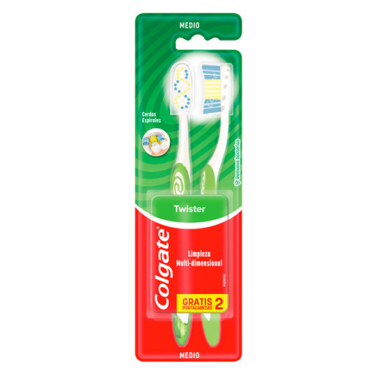 COLGATE CEPILLO TWISTER MEDIO 2 UNIDADES