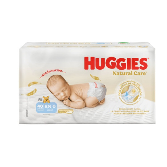 HUGGIES NATURAL CARE RECIEN NACIDO ETAPA 0 40 UNIDADES