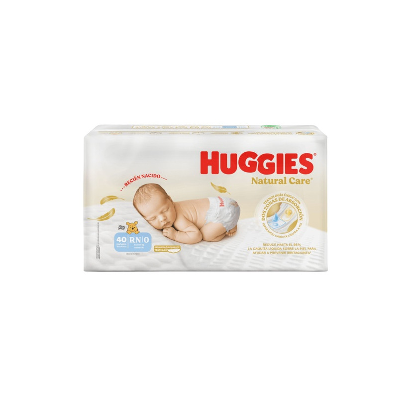 HUGGIES NATURAL CARE RECIEN NACIDO ETAPA 0 40 UNIDADES