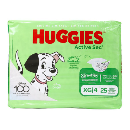 HUGGIES ACTIVE SEC ETAPA 4 25 UNIDADES