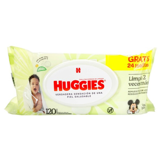HUGGIES TOALLITAS HUMEDAS LIMPIEZA EFECTIVA PAGUE 96 LLEVE 120 UNIDADES