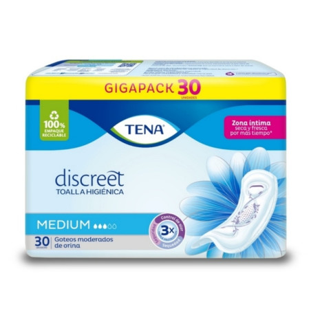 TENA MUJER TOALLAS MEDIUM 30 UNIDADES