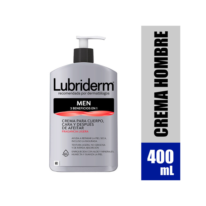 LUBRIDERM MEN 3-1 CON FRAGANCIA 400 ML