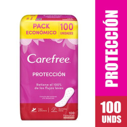 CAREFREE PROTECTORES ROJO 100 UNIDADES