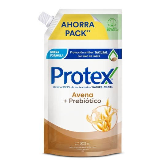 PROTEX JABON LIQUIDO ANTIBACTERIAL AVENA 800 ML