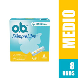 TAMPON OB MEDIO ORIGINAL SIEMPRE LIBRE 8 UNIDADES