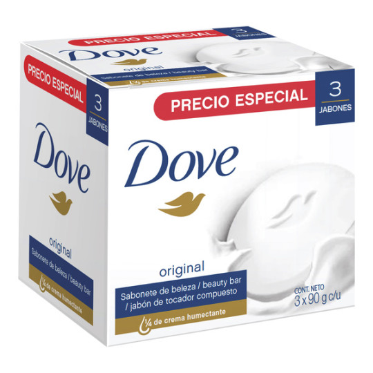 DOVE JABON ORIGINAL SABONETE CREMOSO 90 G 3 UNIDADES