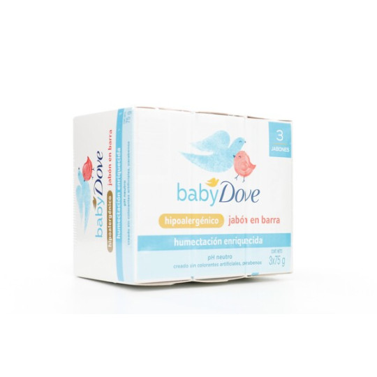 DOVE JABON BABY HUMECTACION ENRIQUECIDA 75 G 3 UNIDADES