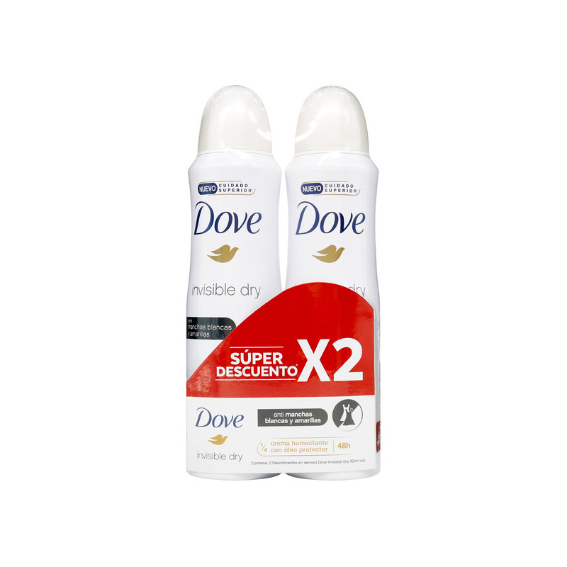 DOVE DESODORANTE SPRAY WOMEN INVISIBLE DRY 150 ML 2 UNIDADES