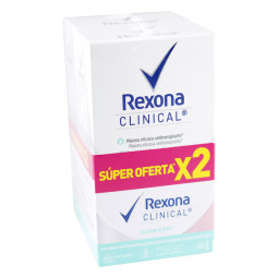REXONA DESODORANTE CREMA CLINICAL CLEAN SCENT 48 G 2 UNIDADES