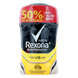 REXONA DESODORANTE BARRA MEN V8 50 G 2 UNIDADES