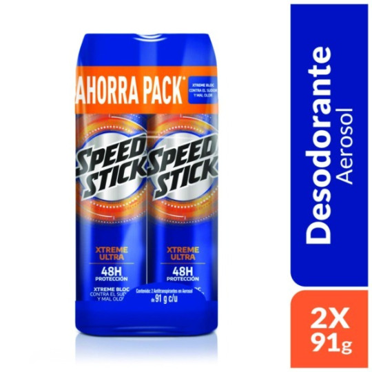 SPEED STICK DESODORANTE SPRAY 24/7 XTREME ULTRA 91 G 2 UNIDADES