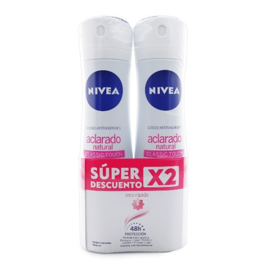 NIVEA DESODORANTE SPRAY ACLARADO NATURAL 150 ML 2 UNIDADES