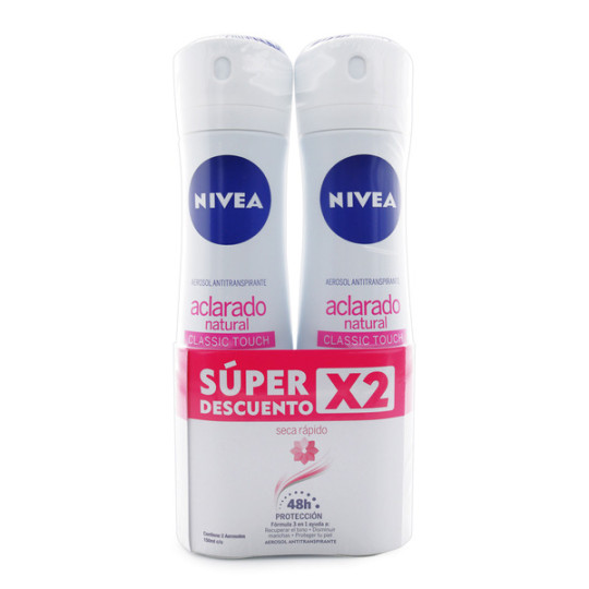 NIVEA DESODORANTE SPRAY ACLARADO NATURAL 150 ML 2 UNIDADES