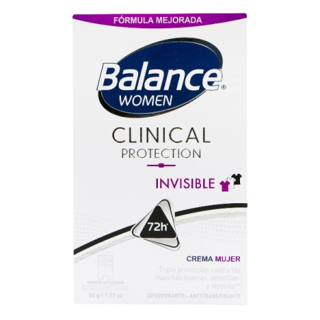 BALANCE WOMEN DESODORANTE CREMA CLINICAL INVISIBLE 50 G