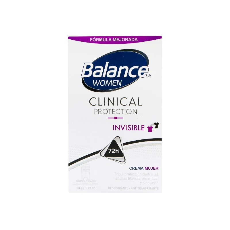 BALANCE WOMEN DESODORANTE CREMA CLINICAL INVISIBLE 50 G