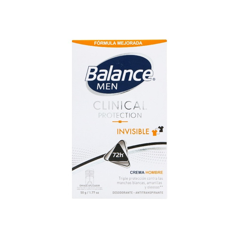 BALANCE MEN DESODORANTE CREMA CLINICAL INVISIBLE 50 G