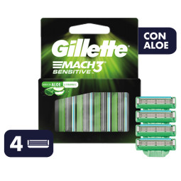 GILLETTE MACH3 SENSITIVE REPUESTO 4 UNIDADES